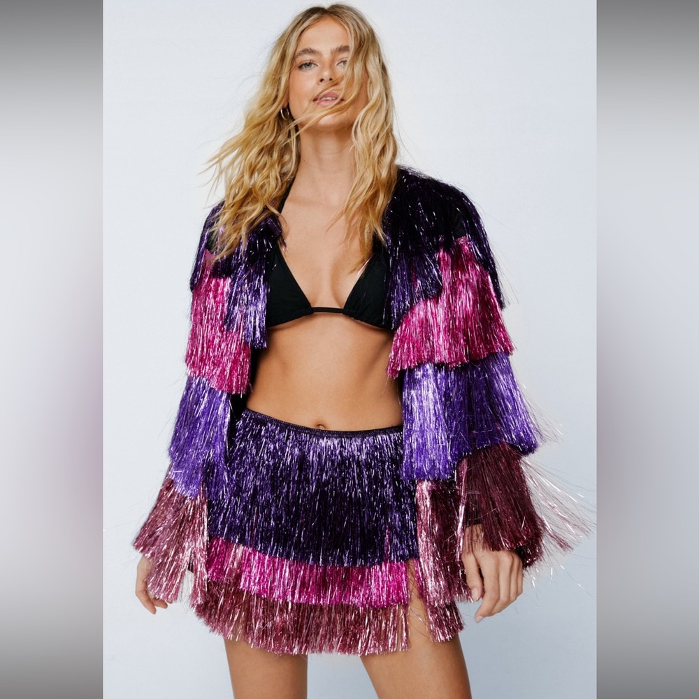 Nastygal fringe jacket and shorts